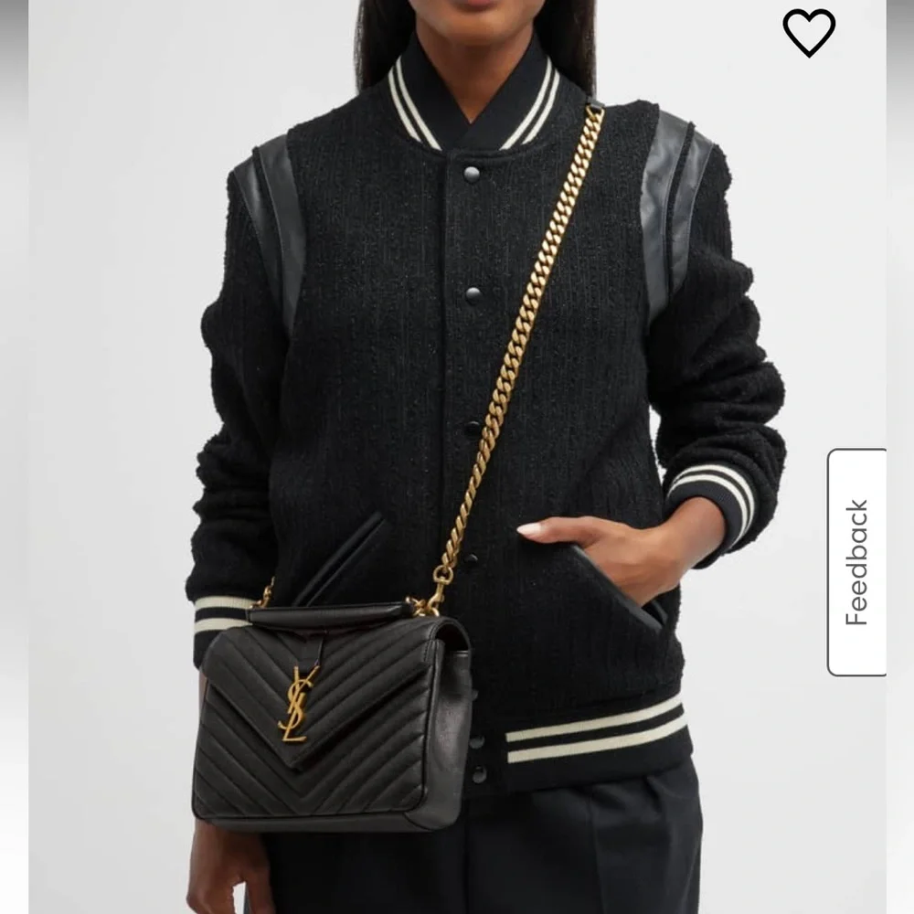 Saint Laurent Black Quilted Leather Shoulder Bag with Gold Hardware - Picture 14 of 15